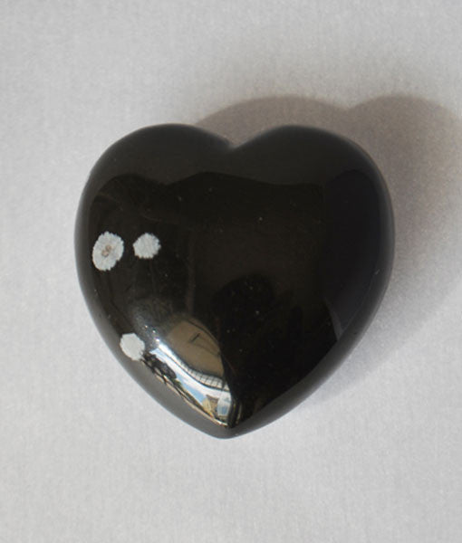 Genuine Snowflake Obsidian Heart Stone