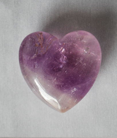 Genuine Amethyst Heart Stone