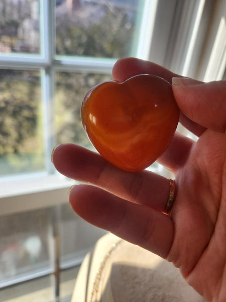 Genuine Carnelian Heart Stone