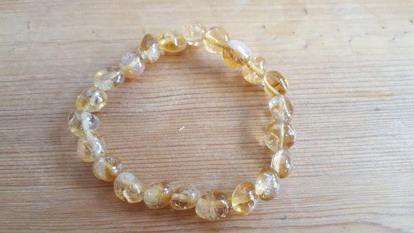 Genuine Citrine Bead Bracelet