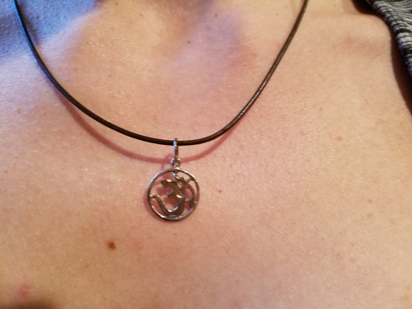 OM Pendant on neck