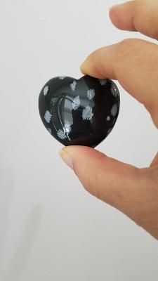 Snowflake Obsidian Heart Stone