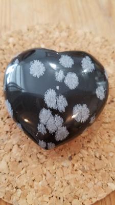 Snowflake Obsidian Heart Stone