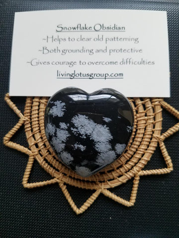 Snowflake Obsidian Heart Stone