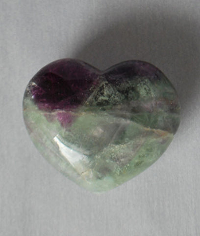 Genuine Fluorite Crystal Heart Stone