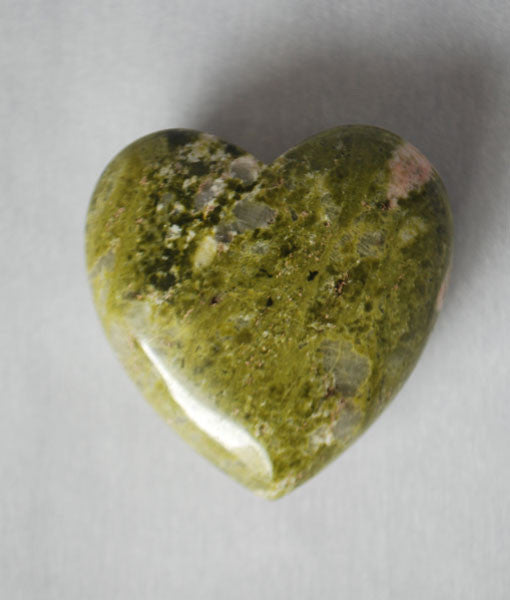 Genuine Unakite Heart Stone