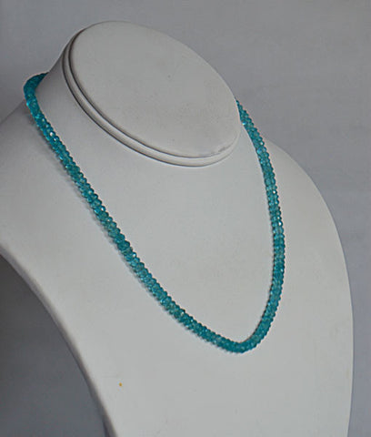 Genuine Apatite Faceted Bead Necklace