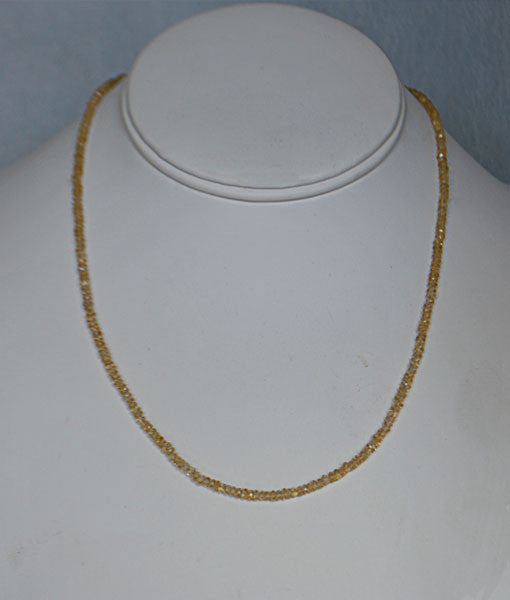 Genuine Citrine Faceted Bead Necklace