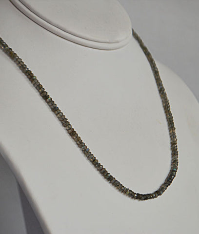 Genuine Labradorite Faceted Bead Necklace